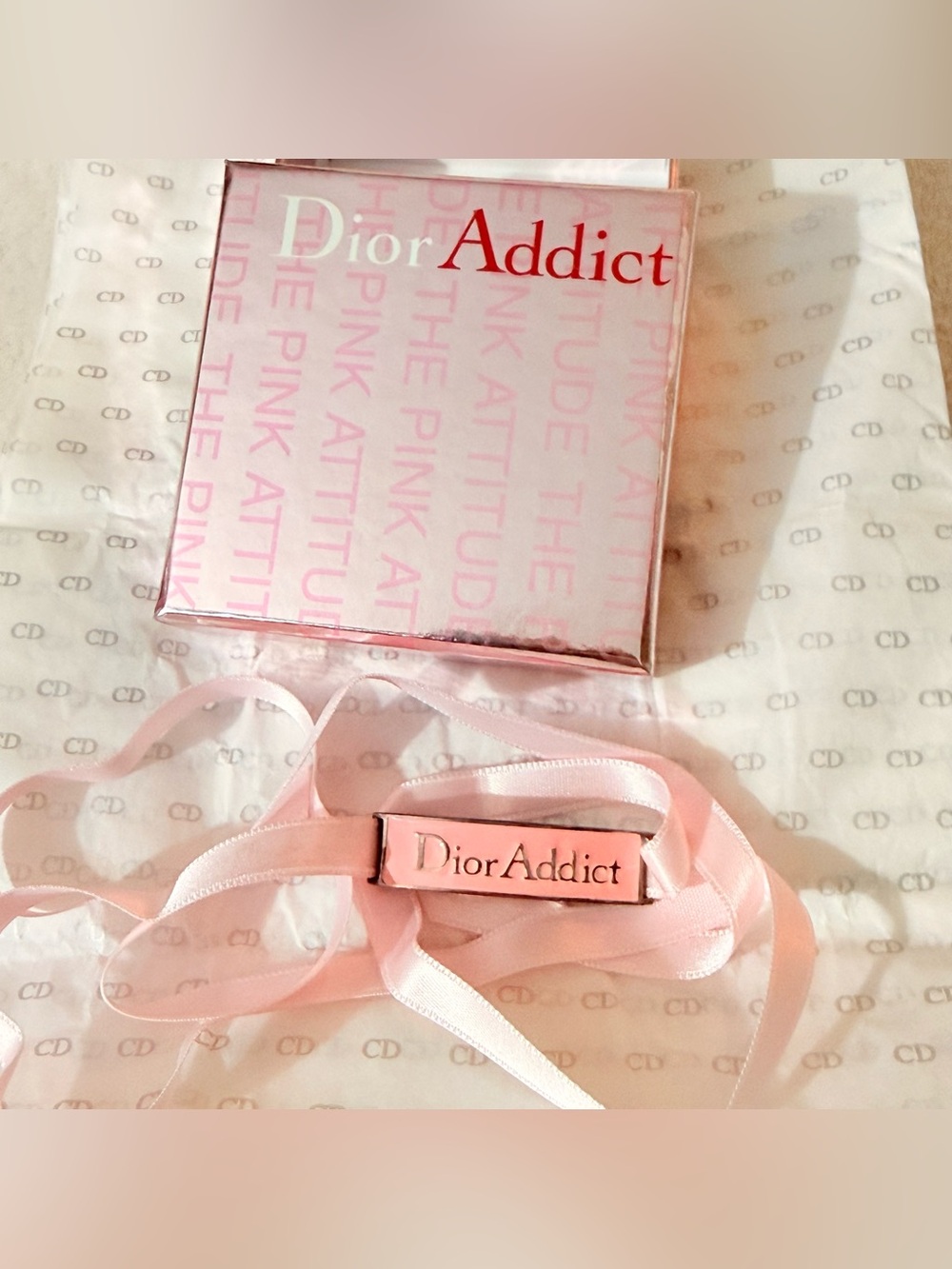 Dior Addict Pink Satin Ribbon / 🎀 Bracelet Dior Addict Novelty Item with Strap
